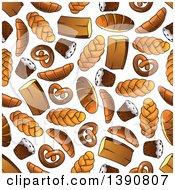Poster, Art Print Of Seamless Background Pattern Of Baked Goods