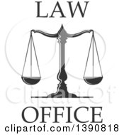 Clipart Of Scales Of Justice With Law Office Text Royalty Free Vector Illustration