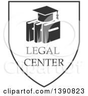 Clipart Of A Dark Gray Graduation Cap Over Books In A Shield Royalty Free Vector Illustration