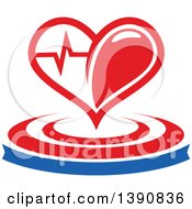 Poster, Art Print Of Heart With A Graph Over A Banner And Circles