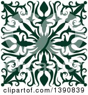 Poster, Art Print Of Green Square Vintage Ornate Flourish Design Element