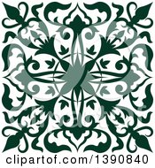 Clipart Of A Green Square Vintage Ornate Flourish Design Element Royalty Free Vector Illustration