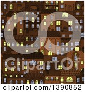 Clipart Of A Seamless Background Pattern Of Town Houses Royalty Free Vector Illustration by Vector Tradition SM