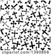 Clipart Of A Seamless Background Pattern Of Black Crosses Royalty Free Vector Illustration by Vector Tradition SM