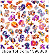 Poster, Art Print Of Seamless Background Pattern Of Funky Numbers