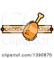 Poster, Art Print Of Chicken Drumstick Design With Text