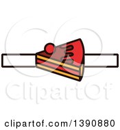 Clipart Of A Slice Of Cake With Text Space Royalty Free Vector Illustration
