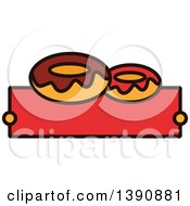 Clipart Of Donuts Over Text Space Royalty Free Vector Illustration