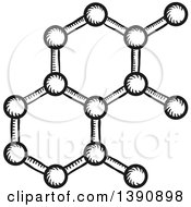 Clipart Of A Sketched Dark Gray Molecules Royalty Free Vector Illustration by Vector Tradition SM