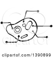 Clipart Of A Sketched Dark Gray Pest Royalty Free Vector Illustration