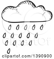 Poster, Art Print Of Sketched Dark Gray Rain Cloud
