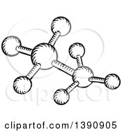 Clipart Of A Sketched Dark Gray Molecules Royalty Free Vector Illustration by Vector Tradition SM