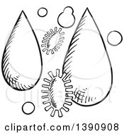 Clipart Of A Sketched Dark Gray Pest And Water Royalty Free Vector Illustration by Vector Tradition SM