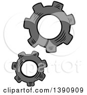 Poster, Art Print Of Gray Sketched Gears