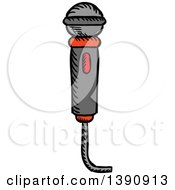 Clipart Of A Sketched Microphone Royalty Free Vector Illustration by Vector Tradition SM