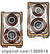 Poster, Art Print Of Sketched Music Speakers