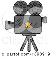 Poster, Art Print Of Sketched Movie Camera