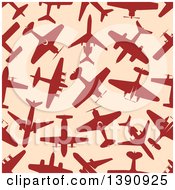 Clipart Of A Seamless Background Pattern Of Planes Royalty Free Vector Illustration