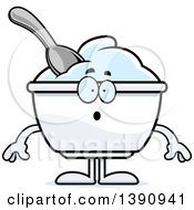Clipart Of A Cartoon Surprised Plain Yogurt Mascot Character Royalty Free Vector Illustration by Cory Thoman