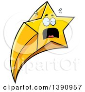 Poster, Art Print Of Cartoon Scared Shooting Star Mascot Character