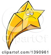 Poster, Art Print Of Cartoon Sad Shooting Star Mascot Character
