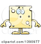 Cartoon Surprised Swiss Cheese Mascot Character