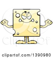 Cartoon Mad Swiss Cheese Mascot Character