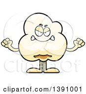 Clipart Of A Cartoon Mad Popcorn Mascot Character Royalty Free Vector Illustration