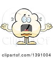 Clipart Of A Cartoon Scared Popcorn Mascot Character Royalty Free Vector Illustration