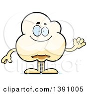 Clipart Of A Cartoon Friendly Waving Popcorn Mascot Character Royalty Free Vector Illustration
