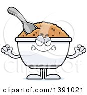 Cartoon Mad Bowl Of Oatmeal Mascot Character