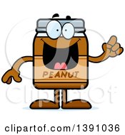 Cartoon Peanut Butter Jar Mascot Character With An Idea
