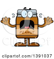 Cartoon Scared Peanut Butter Jar Mascot Character