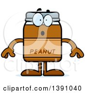 Cartoon Surprised Peanut Butter Jar Mascot Character