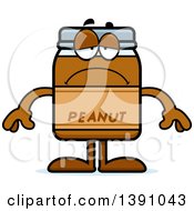 Cartoon Depressed Peanut Butter Jar Mascot Character