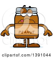 Cartoon Sick Peanut Butter Jar Mascot Character