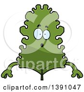 Cartoon Surprised Kale Mascot Character