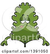 Cartoon Sick Kale Mascot Character