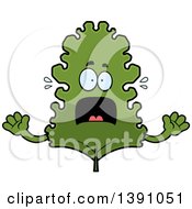 Cartoon Scared Happy Kale Mascot Character