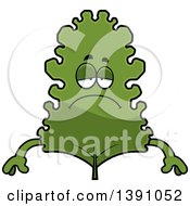 Cartoon Depressed Kale Mascot Character