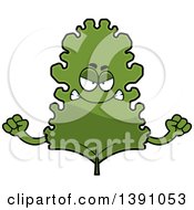 Clipart Of A Cartoon Mad Kale Mascot Character Royalty Free Vector Illustration
