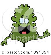 Cartoon Friendly Waving Kale Mascot Character