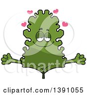 Cartoon Loving Kale Mascot Character Wanting A Hug