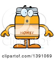 Cartoon Surprised Honey Jar Mascot Character