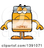 Cartoon Depressed Honey Jar Mascot Character