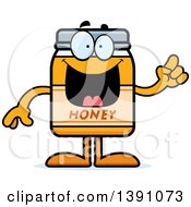 Cartoon Honey Jar Mascot Character With An Idea