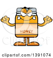 Cartoon Mad Honey Jar Mascot Character