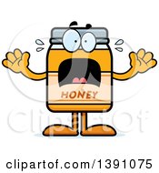 Cartoon Scared Honey Jar Mascot Character