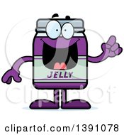 Clipart Of A Cartoon Grape Jam Jelly Jar Mascot Character With An Idea Royalty Free Vector Illustration