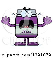 Poster, Art Print Of Cartoon Scared Grape Jam Jelly Jar Mascot Character